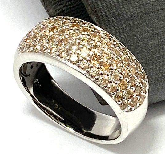 1.75CT Cut Pave Set Champagne Topaz Band Ring (1 of 1)
