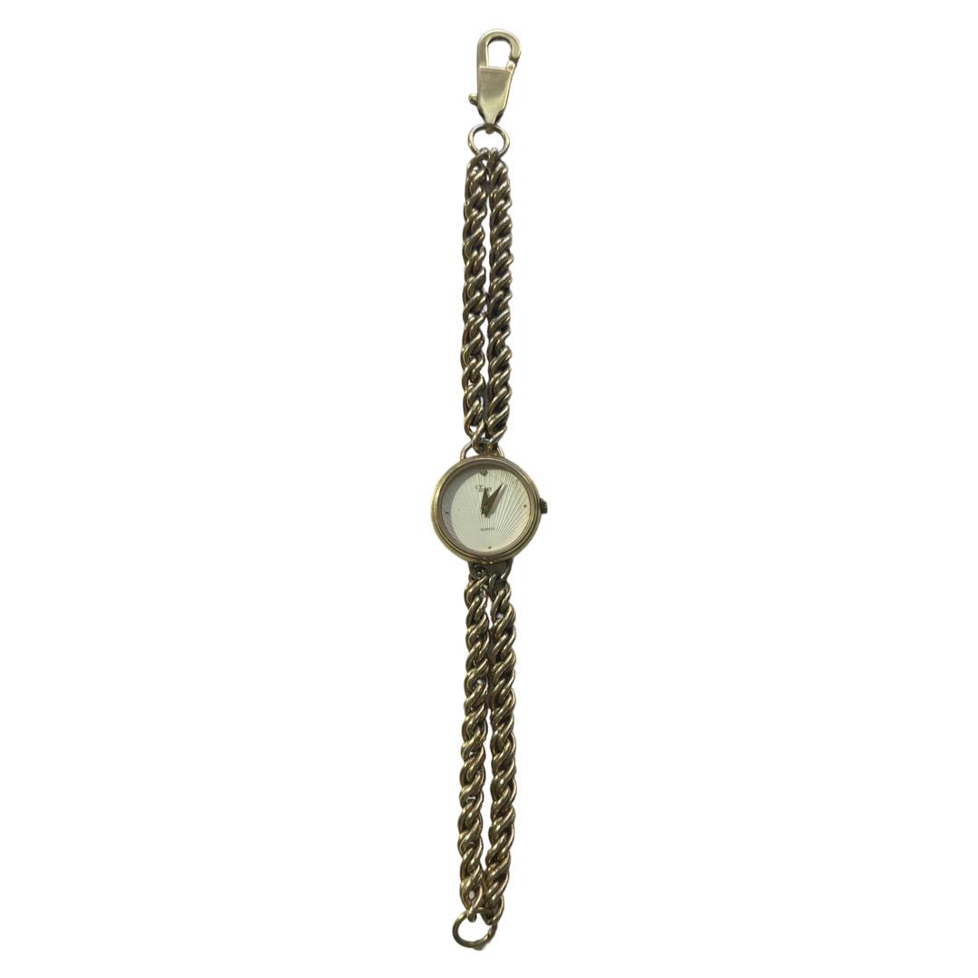 Antique Timex Double Gold Chain Diamond Wristwatch: Antique Timex Double Gold Chain Ladies Diamond Wristwatch, like new, new battery, serviced, no signs of wear