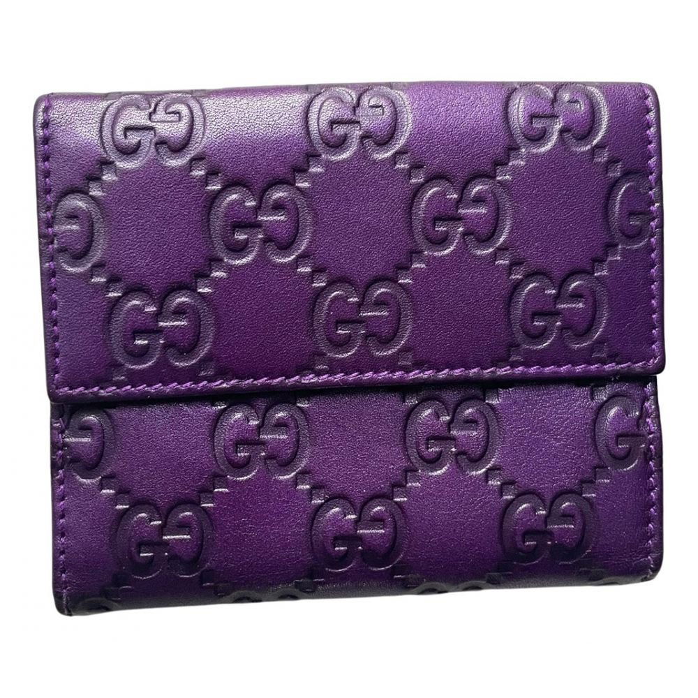 GUCCI Guccissima Purple French Wallet (1 of 1)