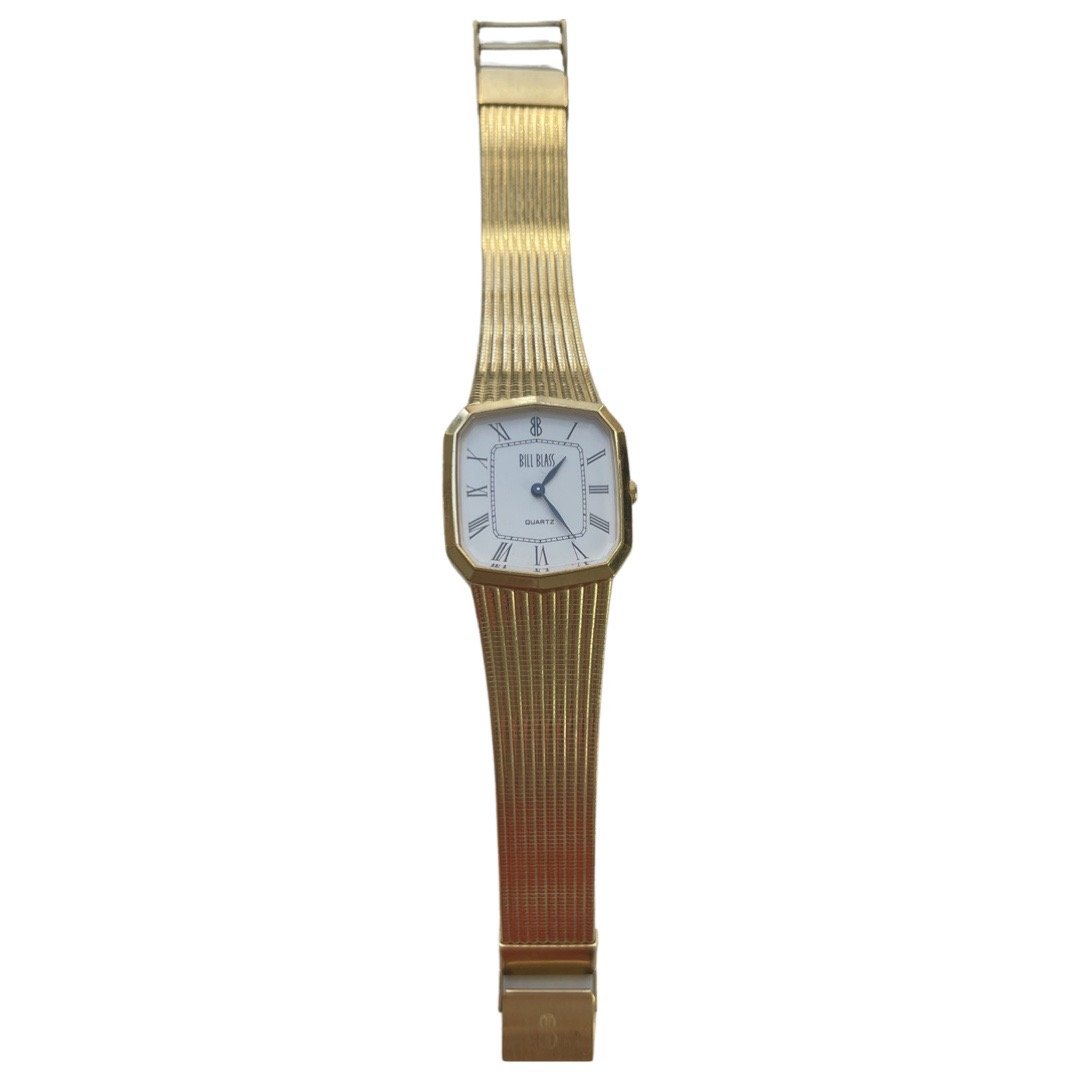 Bill Blass Art Deco Gold Tone Wristwatch: Bill Blass Art Deco Gold Tone Wristwatch, vintage, in perfect, working condition, minor scuff on back part of face.