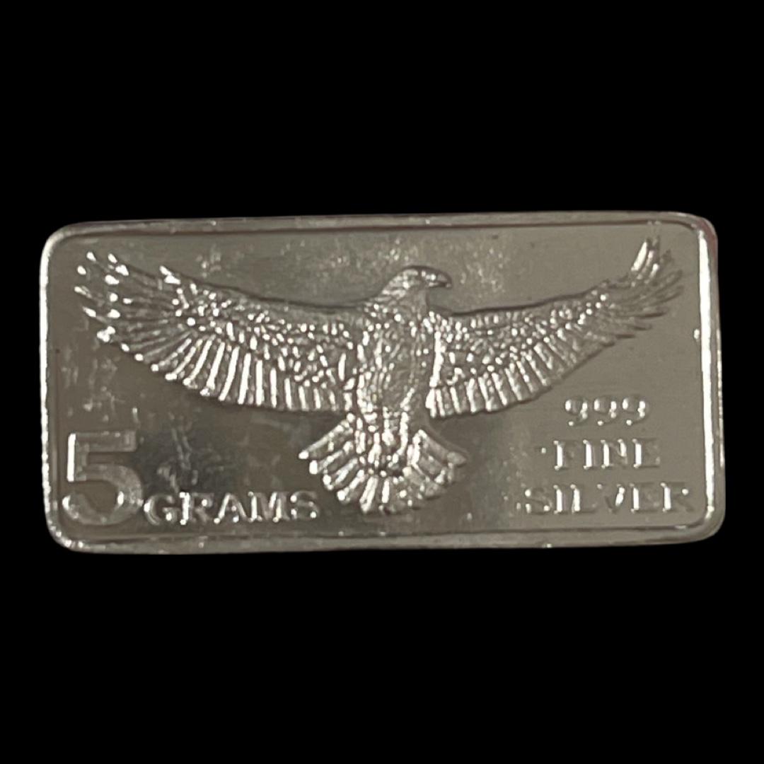 5.00 Gram .9999% Pure Fine Silver MPM Bar: 5.00 Gram .9999% Pure Fine Silver MPM Bar