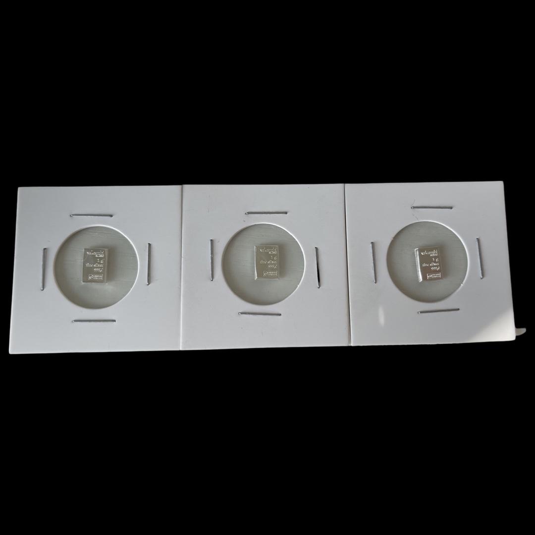 3 Grams Total Valcambi .9999% Pure Silver Bars: 3 Grams Total Valcambi .9999% Pure Silver Bars