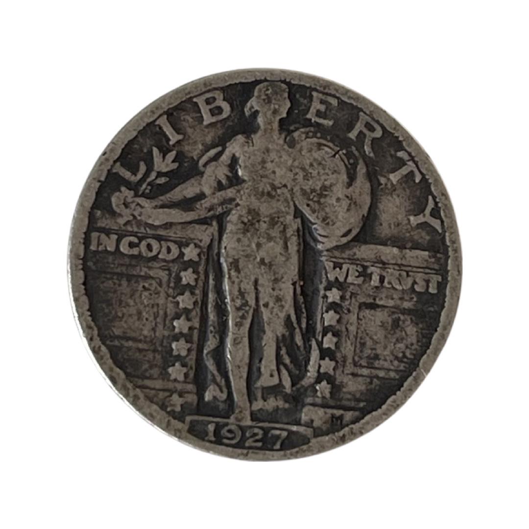 1927 No Mint Standing Liberty Quarter Dollar Coin (1 of 2)