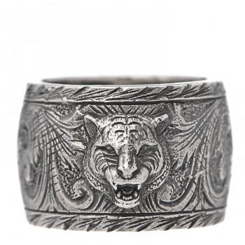 GUCCI Sterling Silver Wide Feline Band Ring (1 of 4)