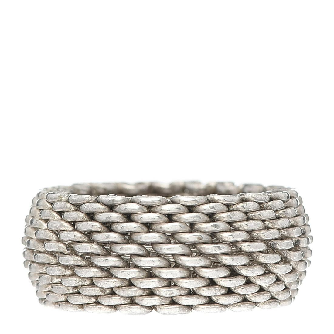 Tiffany & Co. Sterling Silver Somerset Mesh Ring: Tiffany & Co. Sterling Silver Somerset Mesh Ring, new, comes with original pouch from retailer, size 7.