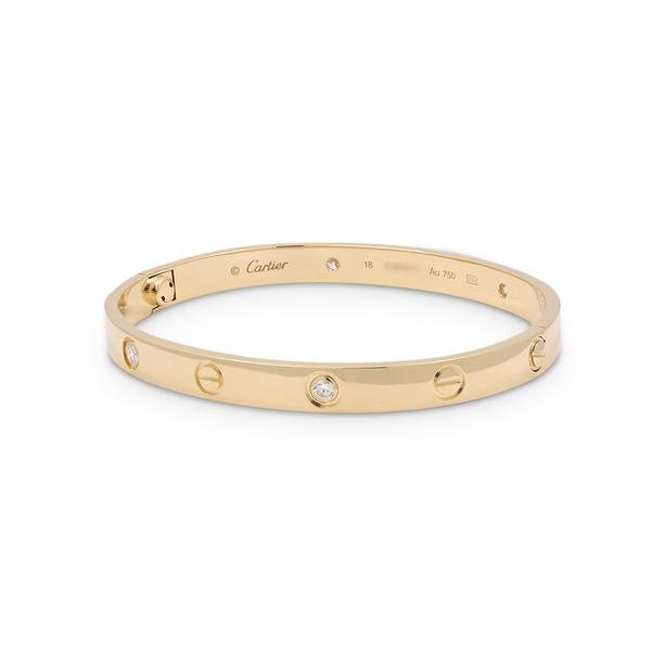 CARTIER 18K Gold LOVE 10 Diamond Band Bracelet (1 of 1)