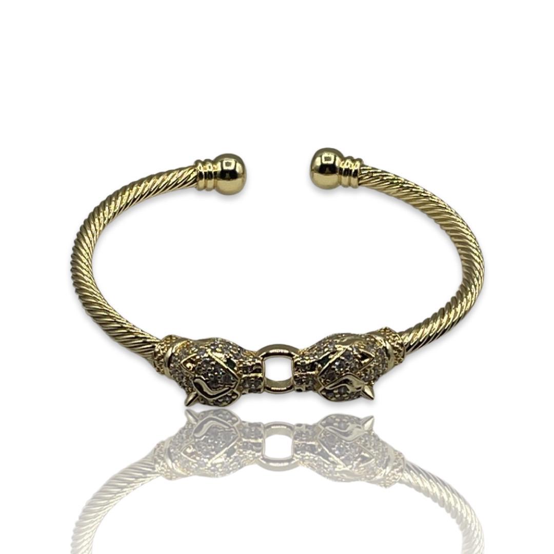 18K Gold Emerald & Diamond Jaguars Double Headed Wrap (1 of 2)