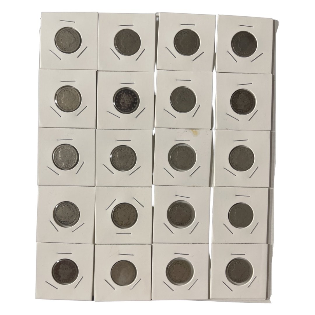 20 Total Liberty Nickels from 1891-1912 (1 of 1)