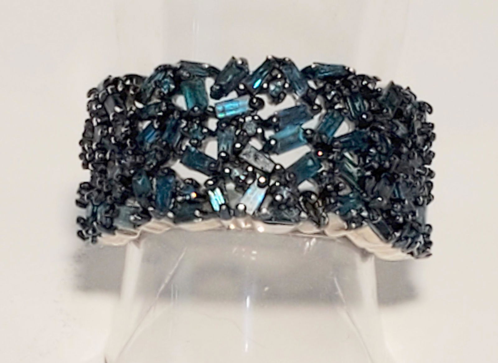 1.02 ct Natural Blue Diamond Platinum Band Ring (1 of 3)