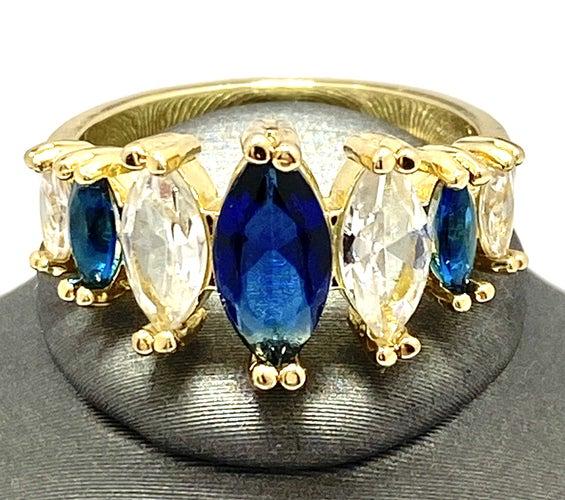 5.50ctw Blue & White Topaz Ring (1 of 2)