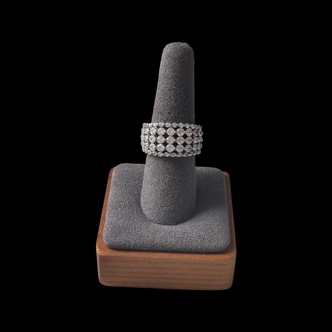 5 Row Diamond Cluster Band Ring 925 (1 of 4)