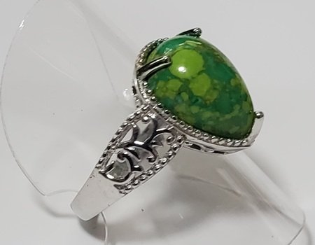 Natural Mojave Green Turquoise 925 Ring (1 of 2)