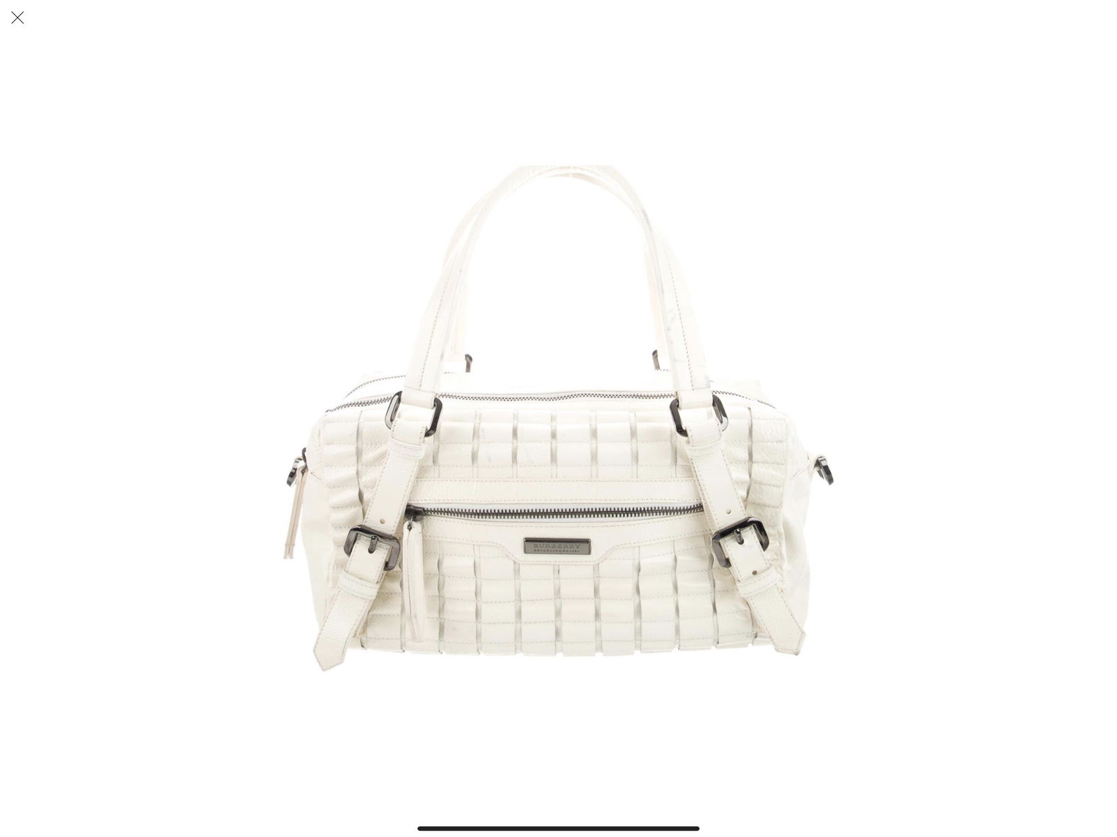 Burberry White Patent Leather Shoulder Bag (1 of 4)