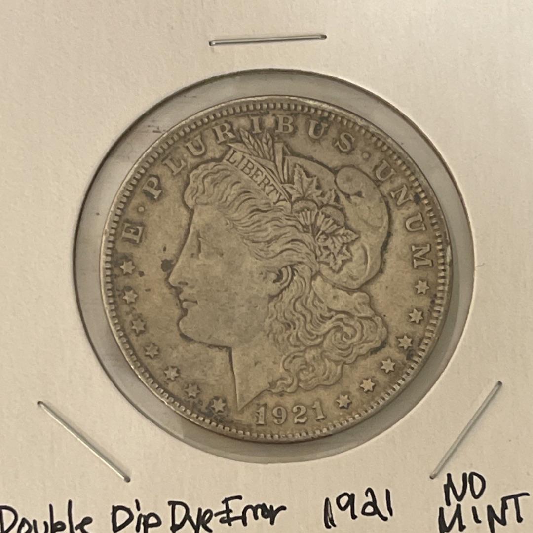 1921 No Mint Mark Double Error Morgan Silver Dollar (1 of 2)