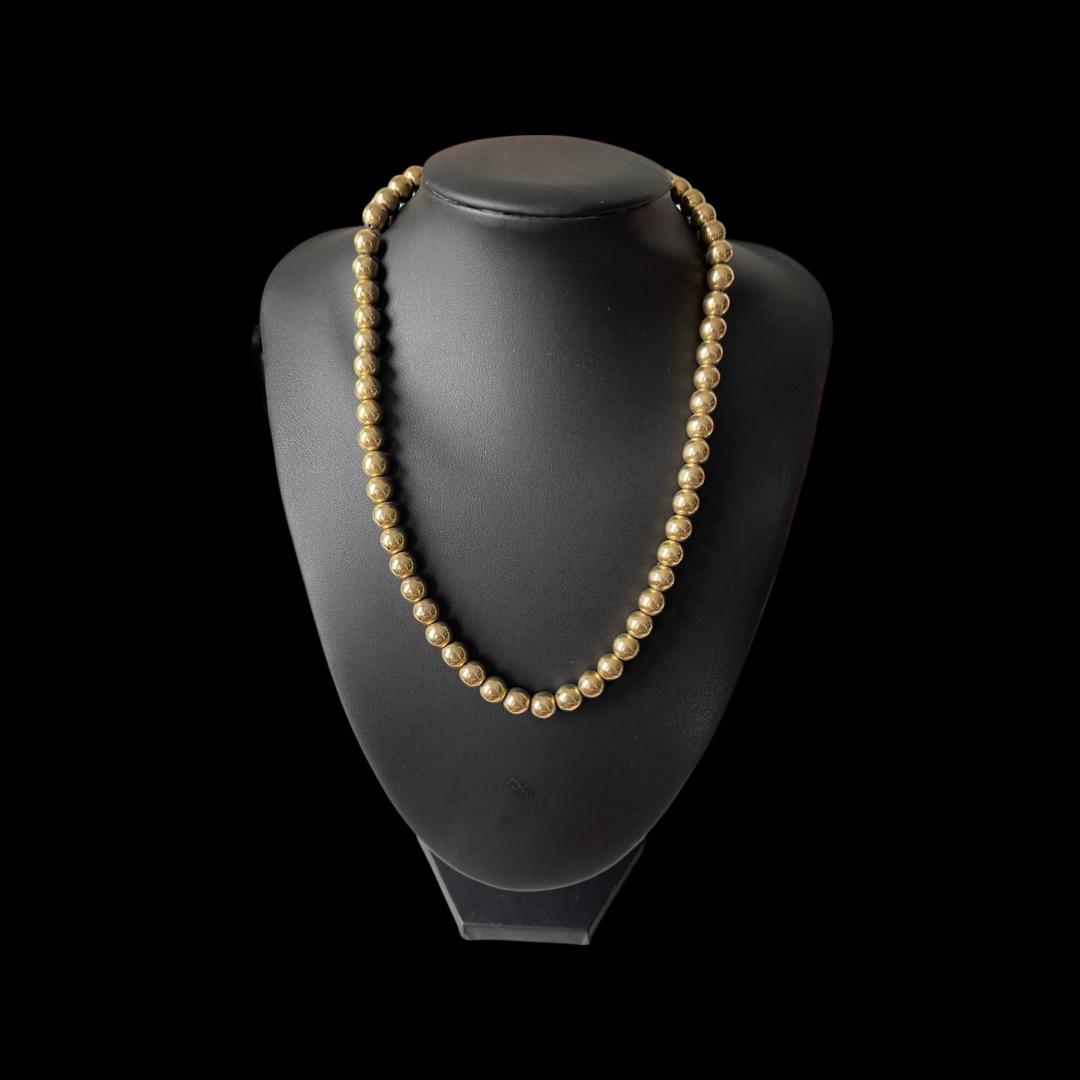 Antique 14K Solid Gold Ball Beaded Necklace (1 of 4)