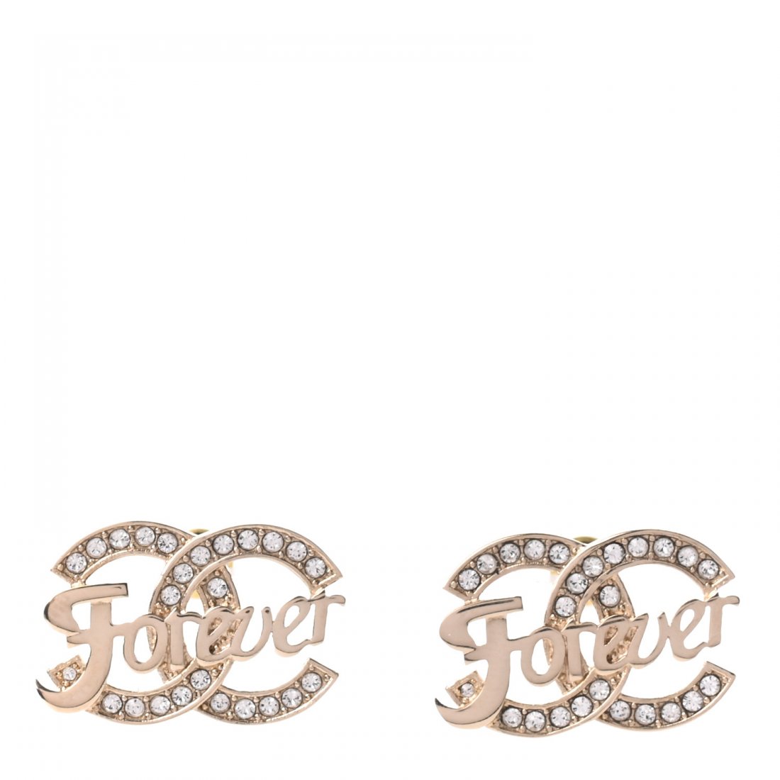 CHANEL Crystal CC Forever Earrings Gold (1 of 4)