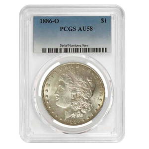 1886-O Morgan Silver Dollar $1 PCGS AU 58