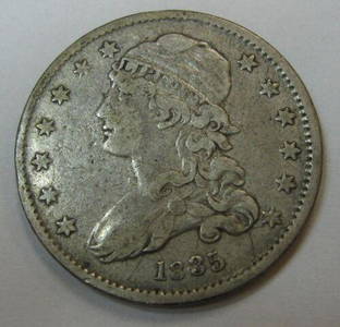 Authentic Attractive Circulated 1835 Capped Bust Silver