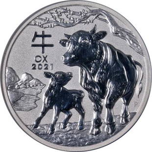 Authentic 2021 Australia Year of the Ox 2 Ounce Silver: This item qualifies for FREE DOMESTIC SHIPPING to customers in the USA Certification: Ngc Circulated/Uncirculated: Uncirculated Composition: Silver Certification Number: 2852190-003 Grade: Ms69