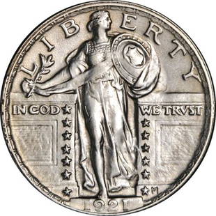 Authentic 1921 Standing Liberty Quarter Full Head Nice: This item qualifies for FREE DOMESTIC SHIPPING to customers in the USA Certification: Uncertified Composition: Silver Circulated/Uncirculated: Circulated Year: 1921 Grade: Nice Au/Bu Details The