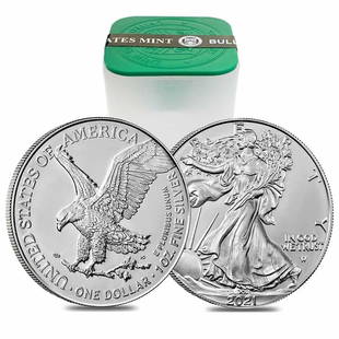 Roll of 20 - 2021 1 oz Silver American Eagle $1 Coin BU: This item qualifies for FREE DOMESTIC SHIPPING to customers in the USA You are bidding on the total lot which includes 1 of the following item: Roll of 20 - 2021 1 oz Silver American Eagle $1 Coin