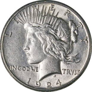 Authentic 1924-S Peace Dollar Great Deals From The: This item qualifies for FREE DOMESTIC SHIPPING to customers in the USA Certification: Uncertified Mint Location: San Francisco Circulated/Uncirculated: Circulated Year: 1924 Composition: Silver 