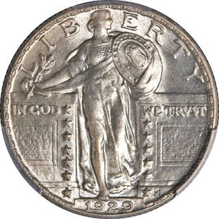 Authentic 1929-P Standing Liberty Quarter PCGS MS64: This item qualifies for FREE DOMESTIC SHIPPING to customers in the USA Certification: Pcgs Composition: Silver Circulated/Uncirculated: Uncirculated Certification Number: 5772.64/42550799 Grade: