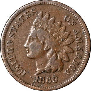 Authentic 1869 Indian Cent Choice VG+ Great Eye Appeal: This item qualifies for FREE DOMESTIC SHIPPING to customers in the USA Certification: Uncertified Composition: Copper Circulated/Uncirculated: Circulated Year: 1869 Grade: Choice Vg+ The MYNT