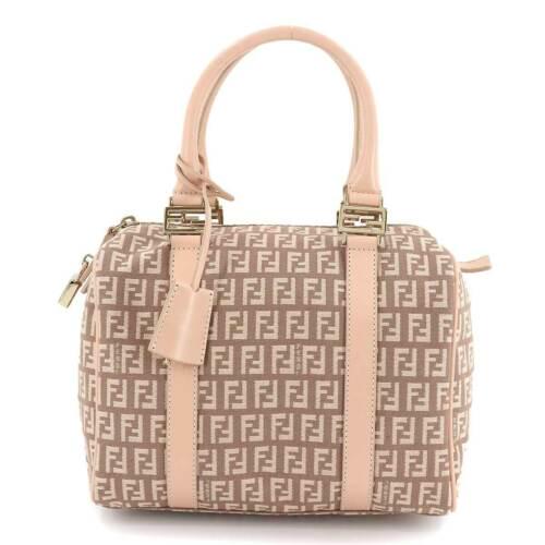 Authentic FENDI Zucchino Hand Small Boston Bag Pink: This item qualifies for FREE DOMESTIC SHIPPING to customers in the USA Brand: Fendi Size H: 7.09 Inch Style: Hand Bag/Shoulder Bag Size D: 5.51 Inch Material: Canvasleather Weight: 0.79 Lb Color: Pink
