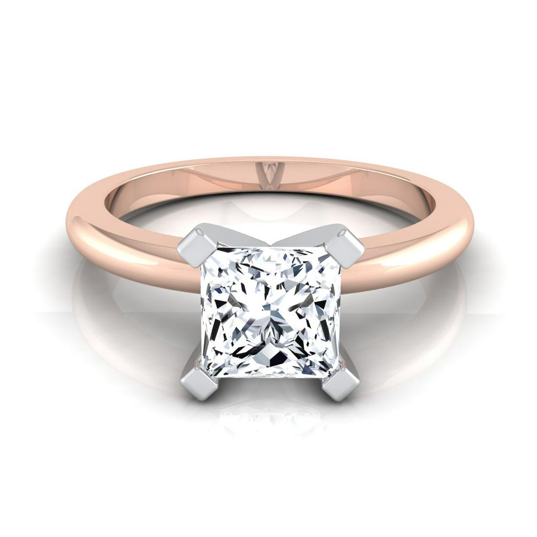 1/2ctw Princess Cut Solitaire 4 Prong Engagement Ring: This item qualifies for FREE DOMESTIC SHIPPING to customers in the USA A Classic Statement Of Style, This Diamond Solitaire Engagement Ring Showcases A 0.50 Carat Princess Cut Center On A Rounded Shan
