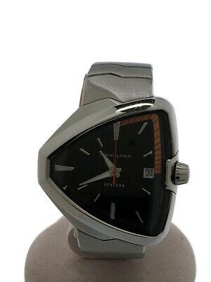 Authentic HAMILTON Analog Stainless Steel BLK SLV: This item qualifies for FREE DOMESTIC SHIPPING to customers in the USA Brand: HAMILTON Color: Black Material / Fabric: Stainless steel Actual size: Watch: Case length: 5.2 / Case width: 4.5 / Dial len