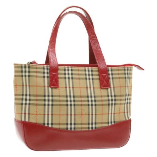 Authentic BURBERRYS Nova Check Hand Bag Beige Red: This item qualifies for FREE DOMESTIC SHIPPING to customers in the USA Size: W28 x H18 x D11cm(Approx) Material: Canvas Department: Women Color: Beige Style: Hand Bag Brand: BURBERRYS UPC: Does not ap