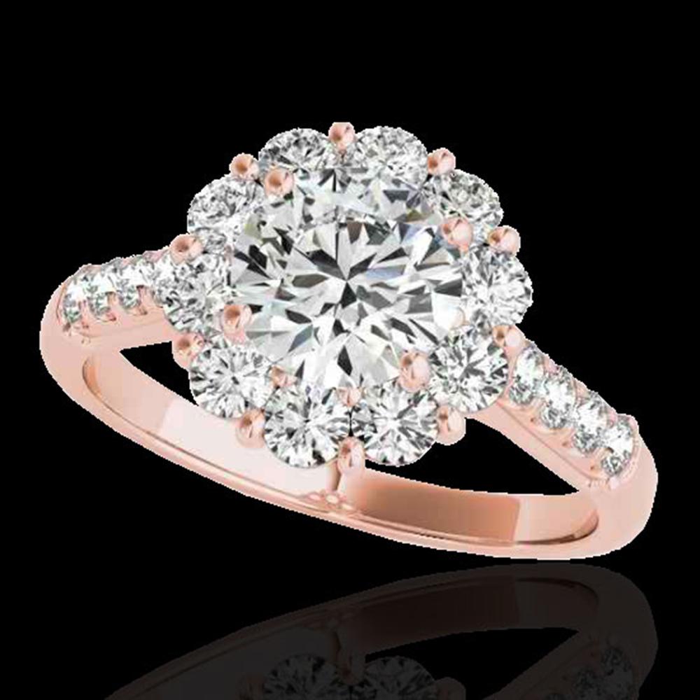 2.75 ctw Certified Diamond Solitaire Halo Ring 10k Rose: This item qualifies for FREE DOMESTIC SHIPPING to customers in the USA 2.75 ctw Certified Diamond Solitaire Halo Ring 10k Rose Gold Designer Brand Luxury Jewelrymade in the USA Suggested Retail Price: