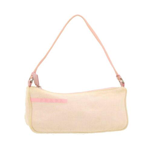 Authentic PRADA Canvas Hand Pouch Pink: This item qualifies for FREE DOMESTIC SHIPPING to customers in the USA Size: W24 x H11 x D6cm(Approx) Material: Canvas Country/Region of Manufacture: France Color: Pink Department: Women Brand: PRADA 