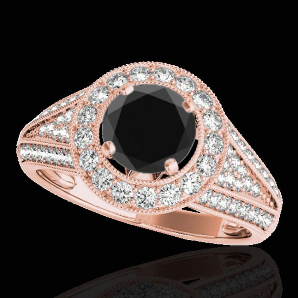 2.17 ctw Certified VS Black Diamond Solitaire Halo Ring: This item qualifies for FREE DOMESTIC SHIPPING to customers in the USA 2.17 ctw Certified VS Black Diamond Solitaire Halo Ring 10k Rose Gold Designer Brand Luxury Jewelrymade in the USA Suggested Reta