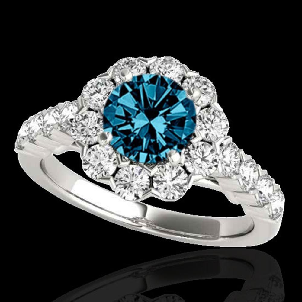 3 ctw SI Certified Fancy Blue Diamond Solitaire Halo: This item qualifies for FREE DOMESTIC SHIPPING to customers in the USA 3 ctw SI Certified Fancy Blue Diamond Solitaire Halo Ring 10k White Gold Designer Brand Luxury Jewelrymade in the USA Suggested R