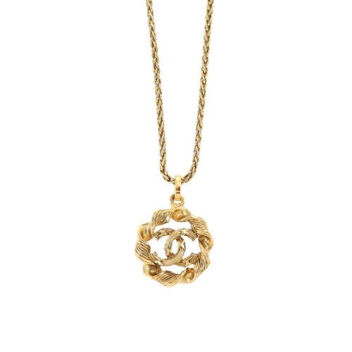 Authentic CHANEL Round type Coco Mark Necklace Gold: This item qualifies for FREE DOMESTIC SHIPPING to customers in the USA Brand: Chanel Weight: 0.3Oz Style: Necklace Type: Necklace Color: Gold Frame Color: Ã¯¼Â Department: Women The BIDHAUS 