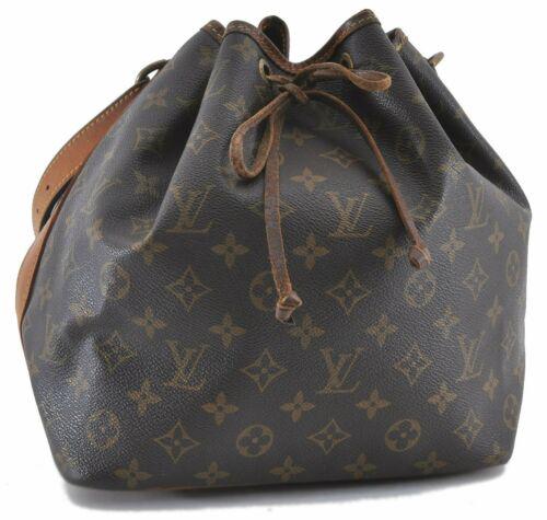 Authentic Louis Vuitton Monogram Petit Noe Shoulder Bag: This item qualifies for FREE DOMESTIC SHIPPING to customers in the USA Brand: Louis Vuitton Bag Height: 10.5inches(25cm) Material: Monogram Canvas Bag Depth: 7.5inches(19cm) Style: Shoulder Bag MPN: D