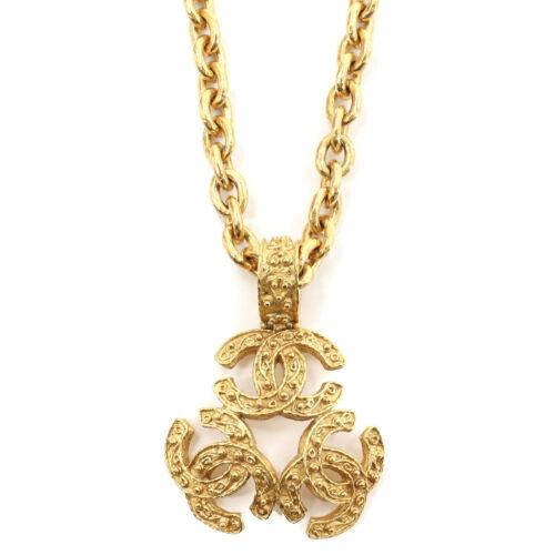 Authentic CHANEL Triple Coco Necklace Gold Accessory: This item qualifies for FREE DOMESTIC SHIPPING to customers in the USA Brand: Chanel Weight: 4.47Oz Style: Necklace Engraved: 94A Color: Gold Type: Necklace Country: France Frame Color: Ã¯¼Â
