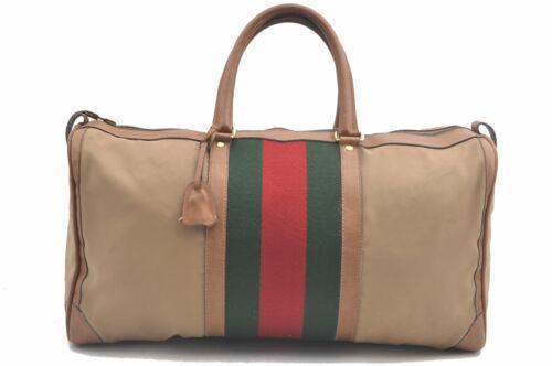 Authentic GUCCI Web Sherry Line Boston Bag Nylon: This item qualifies for FREE DOMESTIC SHIPPING to customers in the USA Brand: GUCCI Style: Boston Bag Country/Region of Manufacture: Italy Type: Boston Bag Bag Length: 18.9inches (48cm) Department: Wo