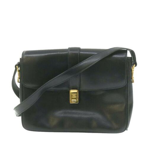 Authentic CELINE Leather Shoulder Bag Black: This item qualifies for FREE DOMESTIC SHIPPING to customers in the USA Brand: CELINE Size: W24 x H28 x D5cm / Shoulder Drop 38-42cm(Approx) Color: Black Country/Region of Manufacture: Italy Material:
