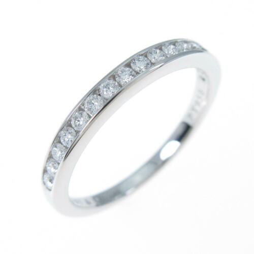 Authentic Tiffany half Circle channel setting ring: This item qualifies for FREE DOMESTIC SHIPPING to customers in the USA Brand: Tiffany Size: 9.0 (Jpn Size) Material: Pt Actualsize: Width:2.2Mm Gender: Ladies The BIDHAUS Guarantee: Photos description