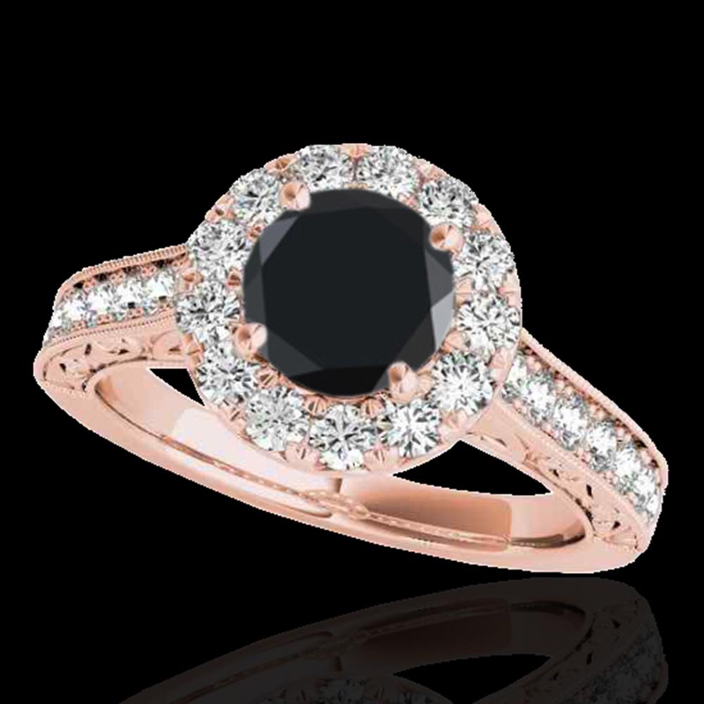 1.7 ctw Certified VS Black Diamond Solitaire Halo Ring: This item qualifies for FREE DOMESTIC SHIPPING to customers in the USA 1.7 ctw Certified VS Black Diamond Solitaire Halo Ring 10k Rose Gold Designer Brand Luxury Jewelrymade in the USA Suggested Retai