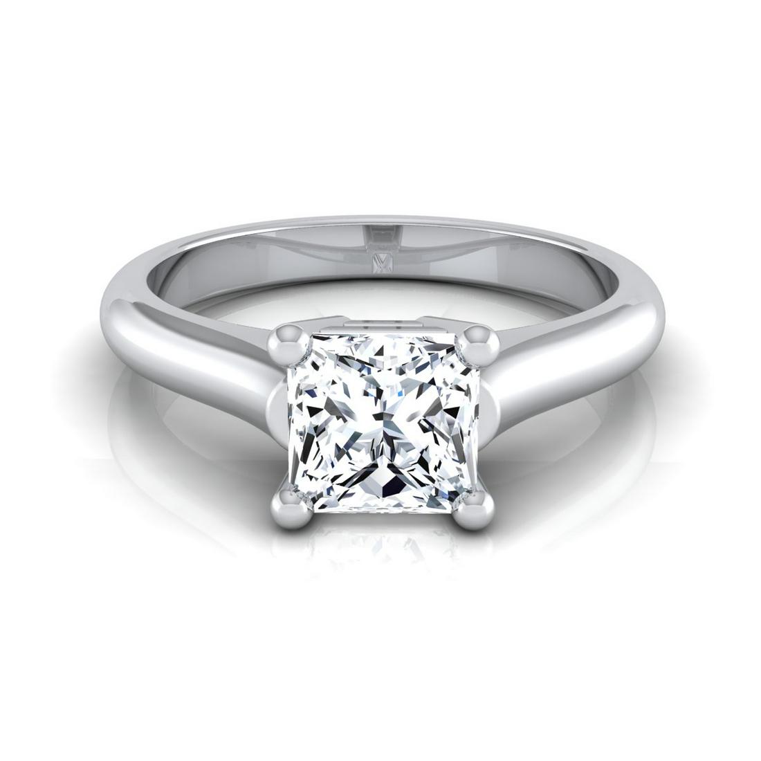 1/2ctw Princess Cut Diamond Solitaire Engagement Ring: This item qualifies for FREE DOMESTIC SHIPPING to customers in the USA Exquisitely Handcrafted, This Diamond Engagement Ring Showcases A 0.50 Carat Princess Cut Center With A Rounded Shank And Cathedr