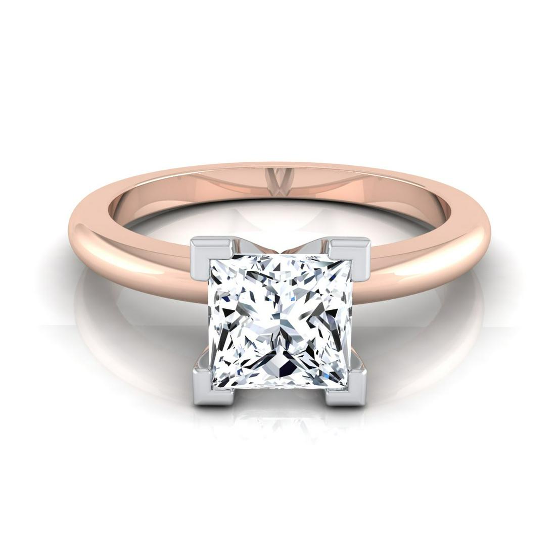 1/2ctw Princess Cut Solitaire 4 V-prong Engagement Ring: This item qualifies for FREE DOMESTIC SHIPPING to customers in the USA A Classic Statement Of Style, This Diamond Engagement Ring Showcases A 0.50 Carat Princess Cut Center On A Rounded Shank And 4 V-