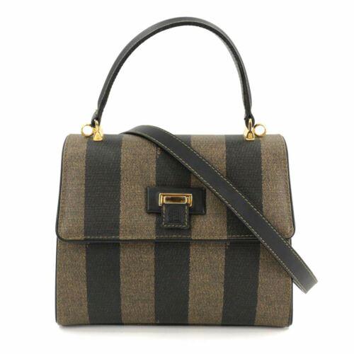 Authentic FENDI Pecan 2way Hand Shoulder Bag PVC: This item qualifies for FREE DOMESTIC SHIPPING to customers in the USA Brand: Fendi Size H: 6.30 Inch Style: Hand Bag / Shoulder Bag Size D: 2.76 Inch Material: Pvc Leather Weight: 1.09 Lb Color: Brow