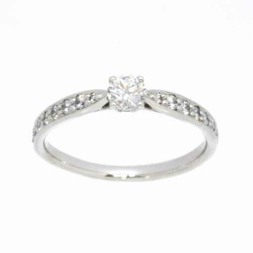 Authentic TIFFANY Co. Diamond 0.19ct F/VS1/3EX Ring Pt: This item qualifies for FREE DOMESTIC SHIPPING to customers in the USA Brand: Tiffany Co. Size.: 4.75-5(Us) Style: Ring Weight: 2.5G(0.08Oz) Material: Pt Engraved: Pt950D0.19Ct Color: Platinum The BID