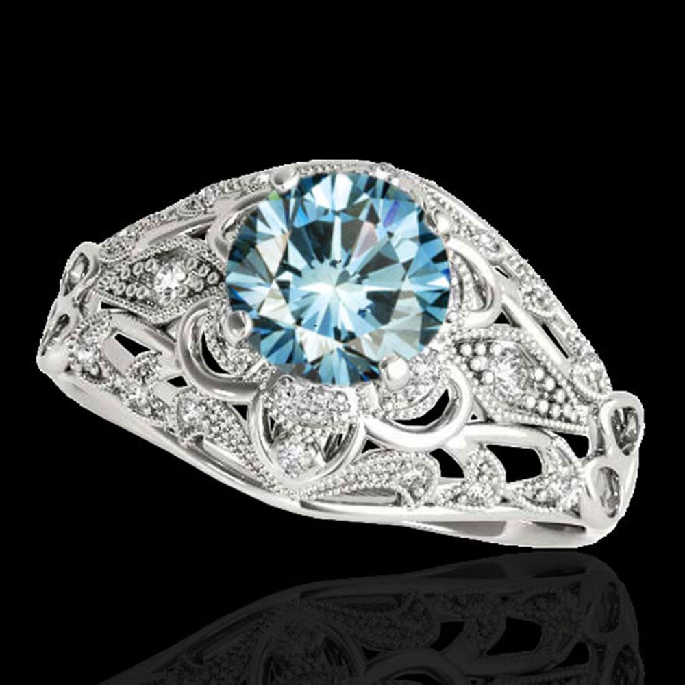 1.36 ctw SI Certified Blue Diamond Solitaire Antique: This item qualifies for FREE DOMESTIC SHIPPING to customers in the USA 1.36 ctw SI Certified Blue Diamond Solitaire Antique Ring 10k White Gold Designer Brand Luxury Jewelrymade in the USA Suggested R