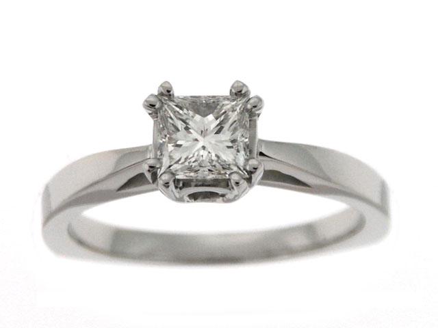 Diamond Split Prong 3/4ct Princess Cut Solitaire: This item qualifies for FREE DOMESTIC SHIPPING to customers in the USA A Stunning 3/4ct Princess -cut Solitaire Diamond Split Prong Engagement Ring With Bright Polish Setting In Platinum Platinum Soli