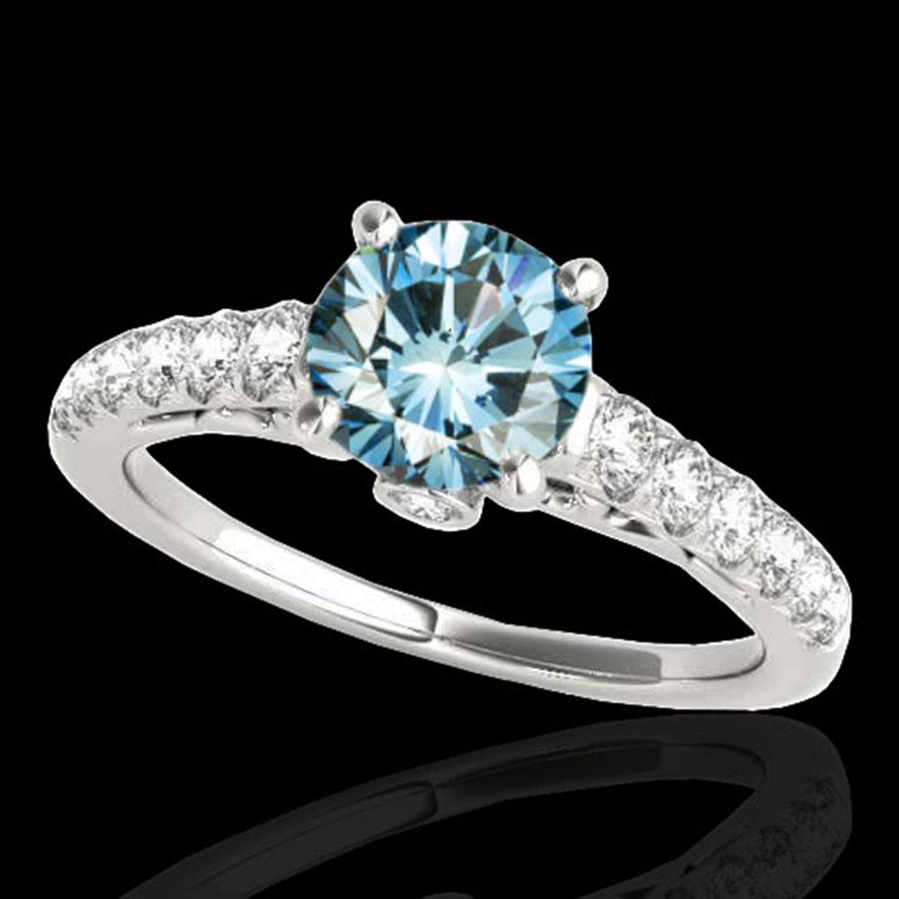 1.5 ctw SI Certified Fancy Blue Diamond Solitaire Ring: This item qualifies for FREE DOMESTIC SHIPPING to customers in the USA 1.5 ctw SI Certified Fancy Blue Diamond Solitaire Ring 10k White Gold Designer Brand Luxury Jewelrymade in the USA Suggested Reta